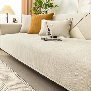 Fiskbensmönster Chenille sofföverdrag – halkfritt pälsskydd för 1/2/3 sittplatser och sköld (90 x 240 cm) – snygg heminredning husdjursvänlig enkel skötsel mjuk beröring