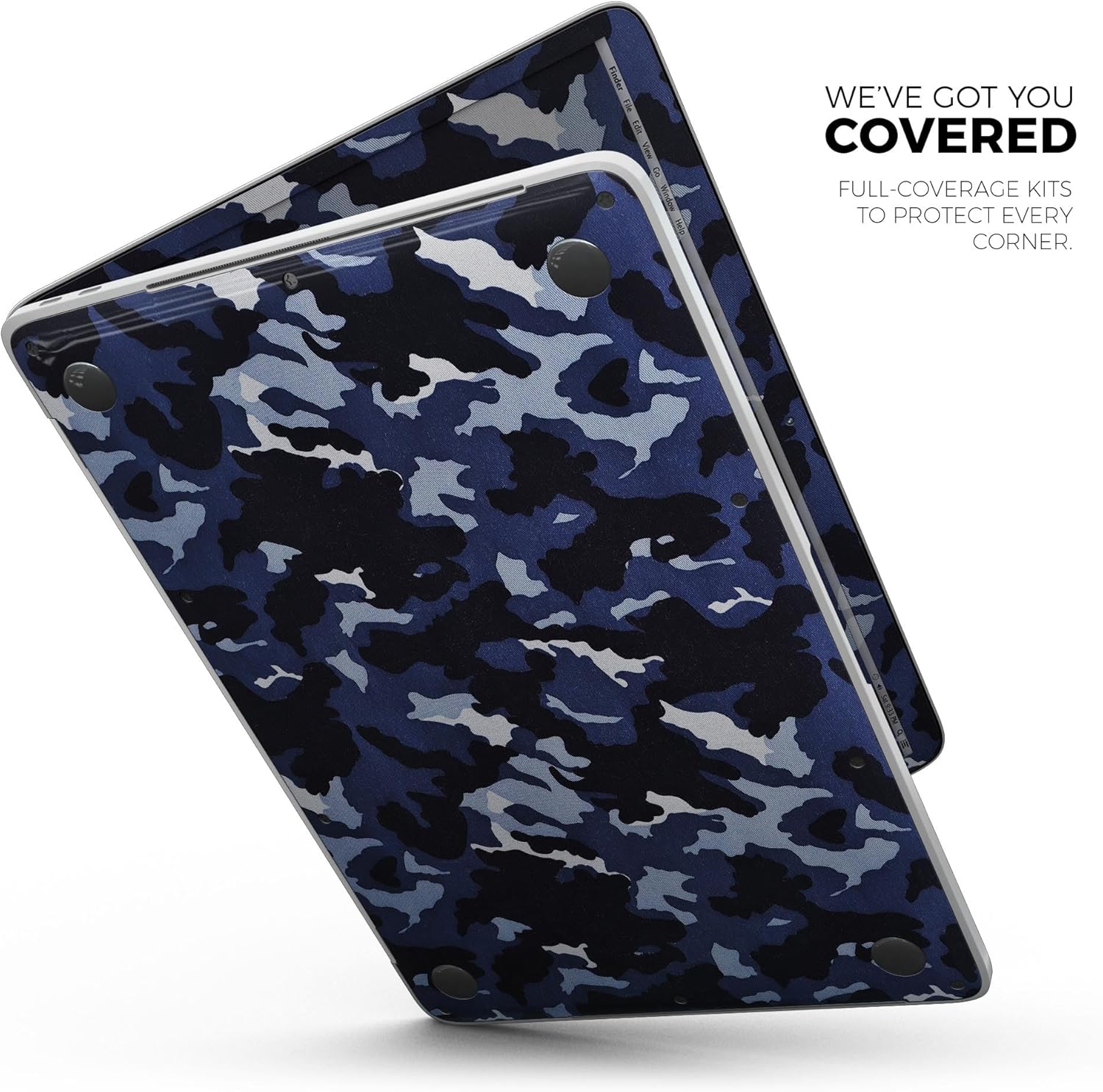 DesignSkinz - Compatible with MacBook Pro 14" M4 (A3401/A3185) - Skin Decal Protective Scratch Resistant Vinyl Wrap - Blue Vector Camo