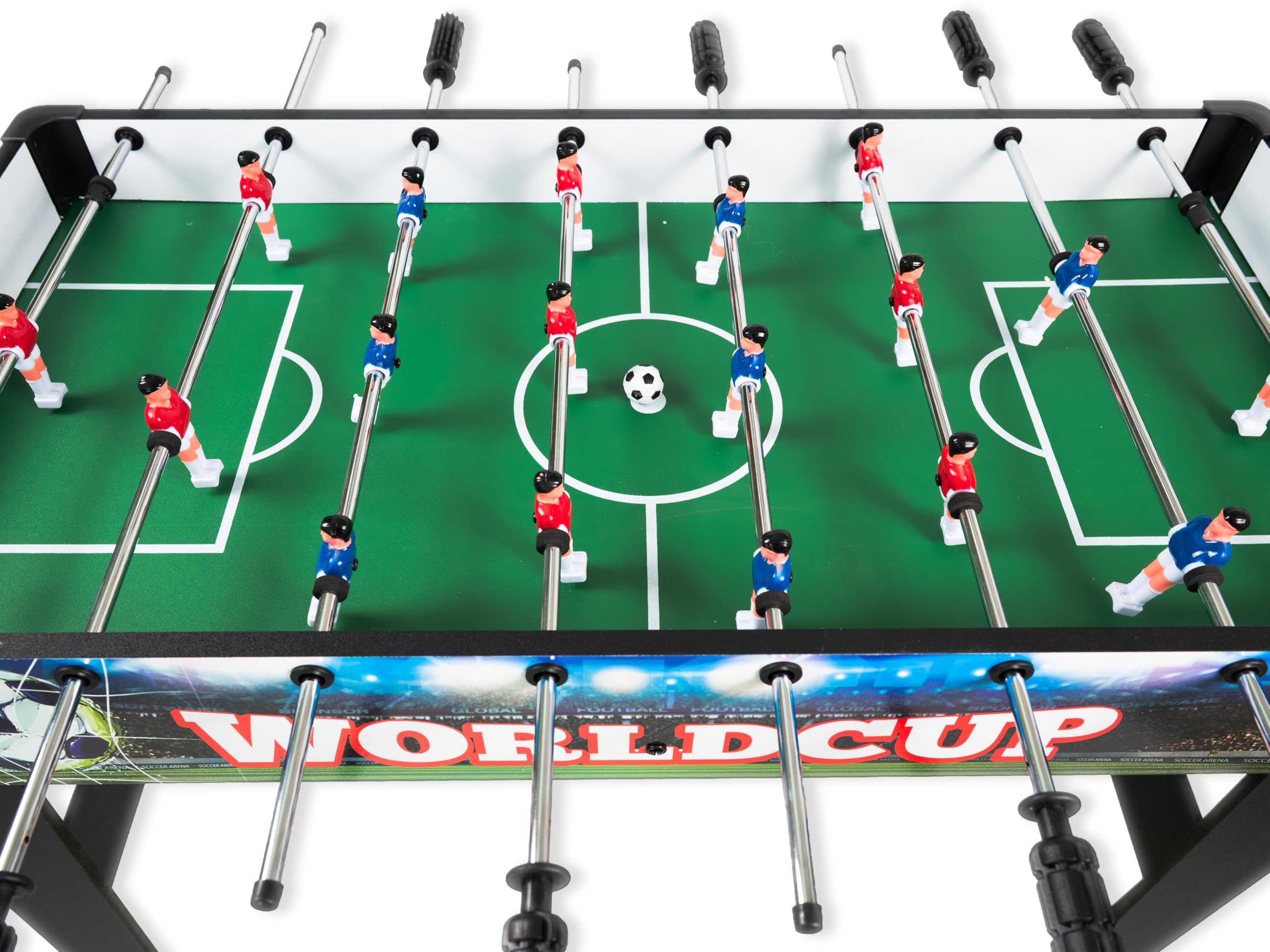 Teorema Giocattoli, calcio balilla edizione worldcup, biliardino da casa con 2 palline e segnapunti, tavolo calciobalilla per adulti e bambini, altezza 62 cm