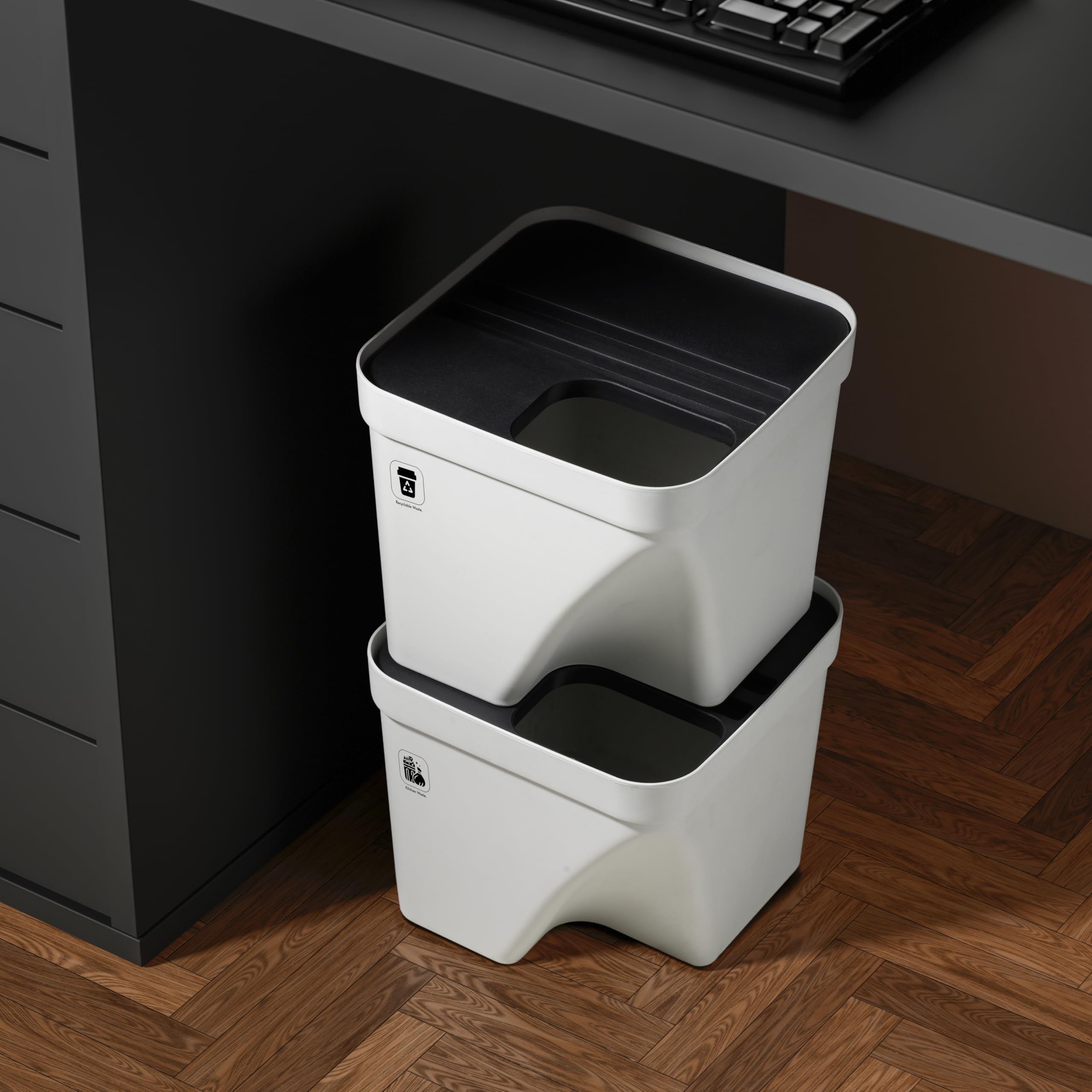 ZENOVIA White Floor Dustbin - Modern & Stylish -7