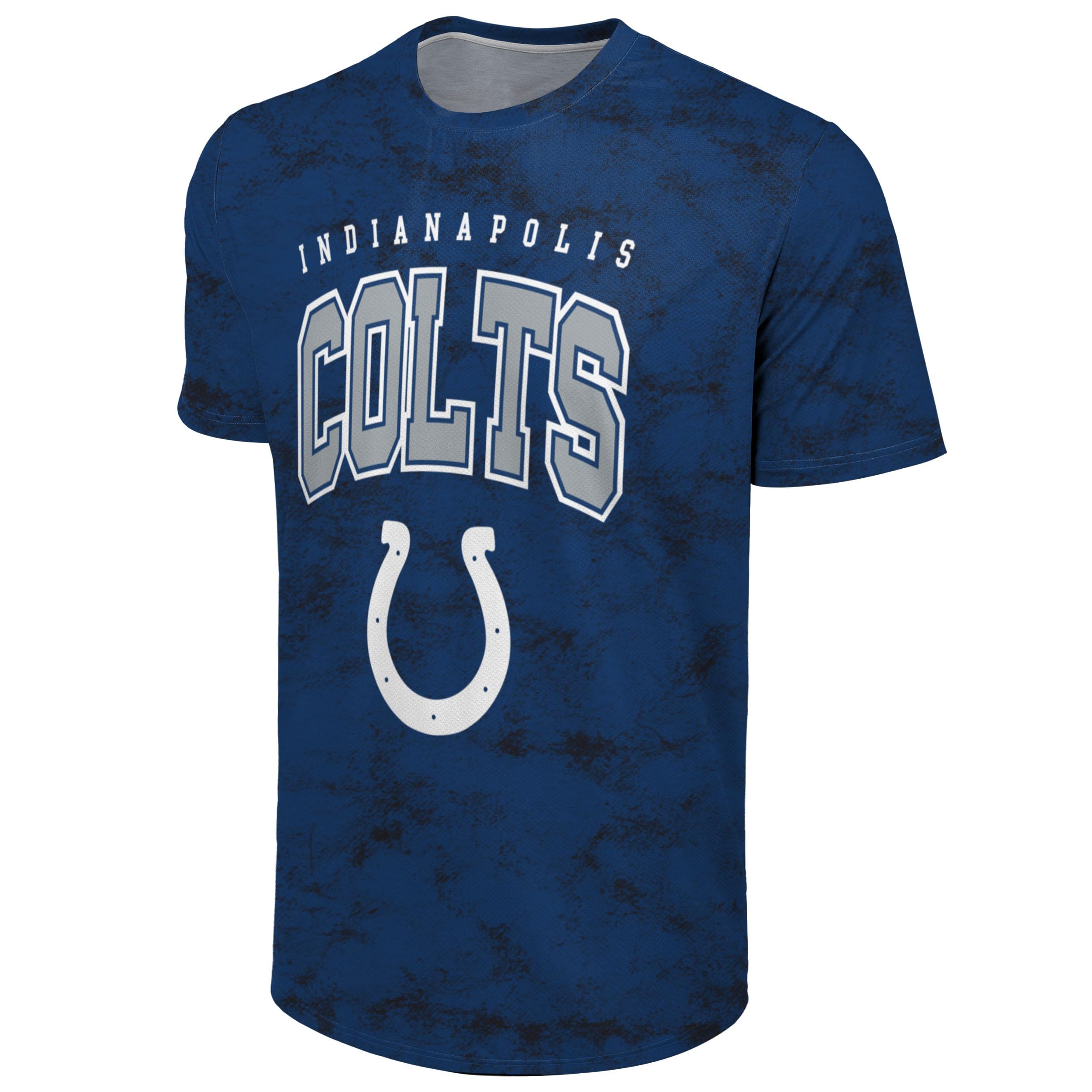 FOCO NFL Men's Officially Licensed Big Logo Wordmark Camo Performance Game Day Team Color Crewneck T-Shirt, Indianapolis Colts - Blue, M