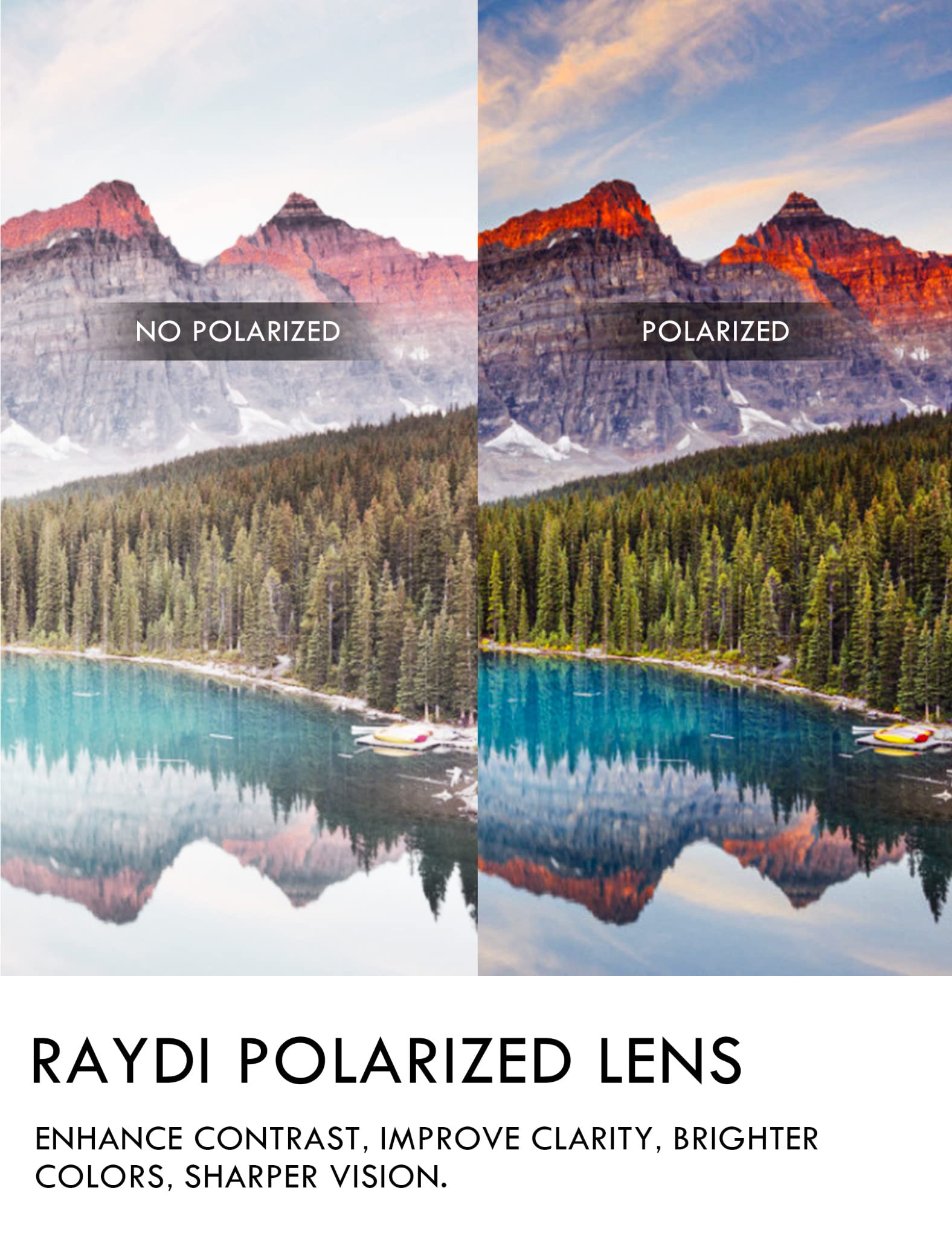 Raydi Lenti di ricambio in policarbonato resistenti agli urti compatibili con Ray-Ban Meta Skyler RW4010 52 mm, lenti per occhiali da sole, fotocromatiche trasparenti, non polarizzate