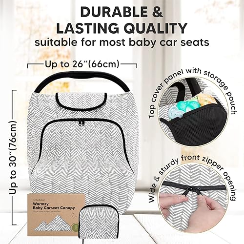 Miniatura 4 de KeaBabies Funda de asiento de automóvil para bebés y portabebés  Toldo de asiento de automóvil para primavera, otoño, invierno, todo en 1 original