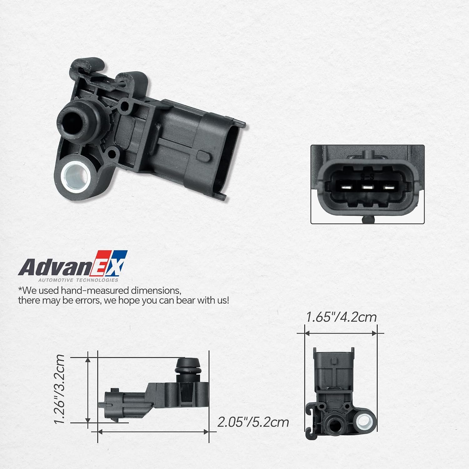 MAP Manifold Absolute Pressure Sensor Compatible with Buick Allure/Regal, Cadillac CTS/Escalade/XTS Chevrolet Avalanche/Cruze/Express/Silverado/Tahoe Raplace 12594942 12644228