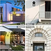 Vista 7 de Luces solares de pared con sensor de movimiento para exteriores, luz vintage de apliques de pared, luces de montaje en pared para 3 modos