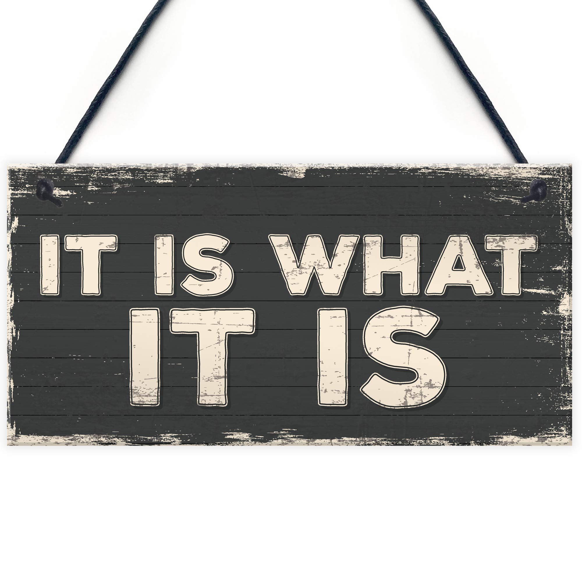 Red Ocean Funny It Is What it is Hanging Friendship Signs Best Friends Plaque Alcohol Man Cave Gift