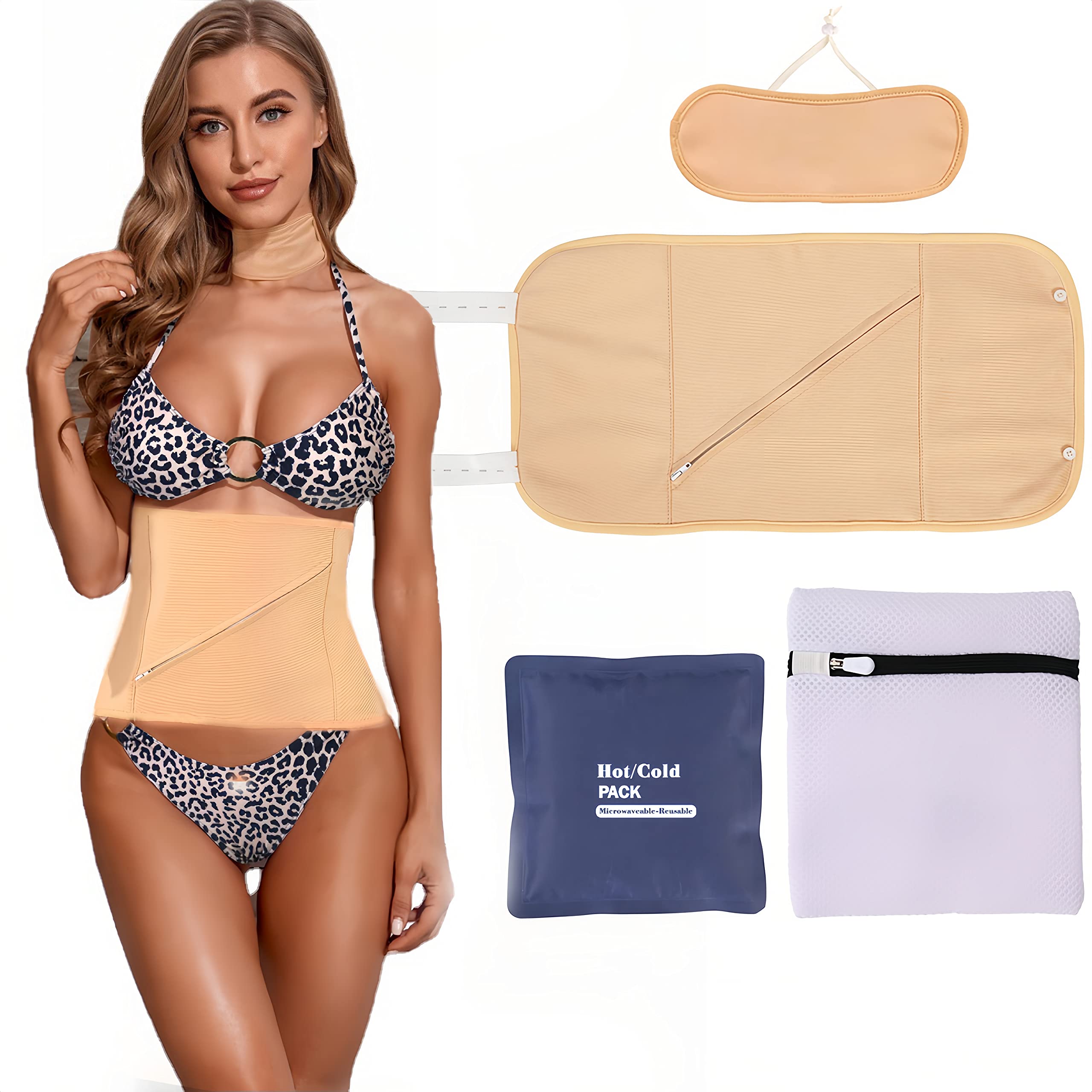 EPIPHANY Castor Oil Packs for Liver Detox - Reusable Organic Castor Oil Pack Wrap Kit for Thyroid with Washing Bag and Gel Hot/Cold Pack - Unisex (Caster Oil Not Included)