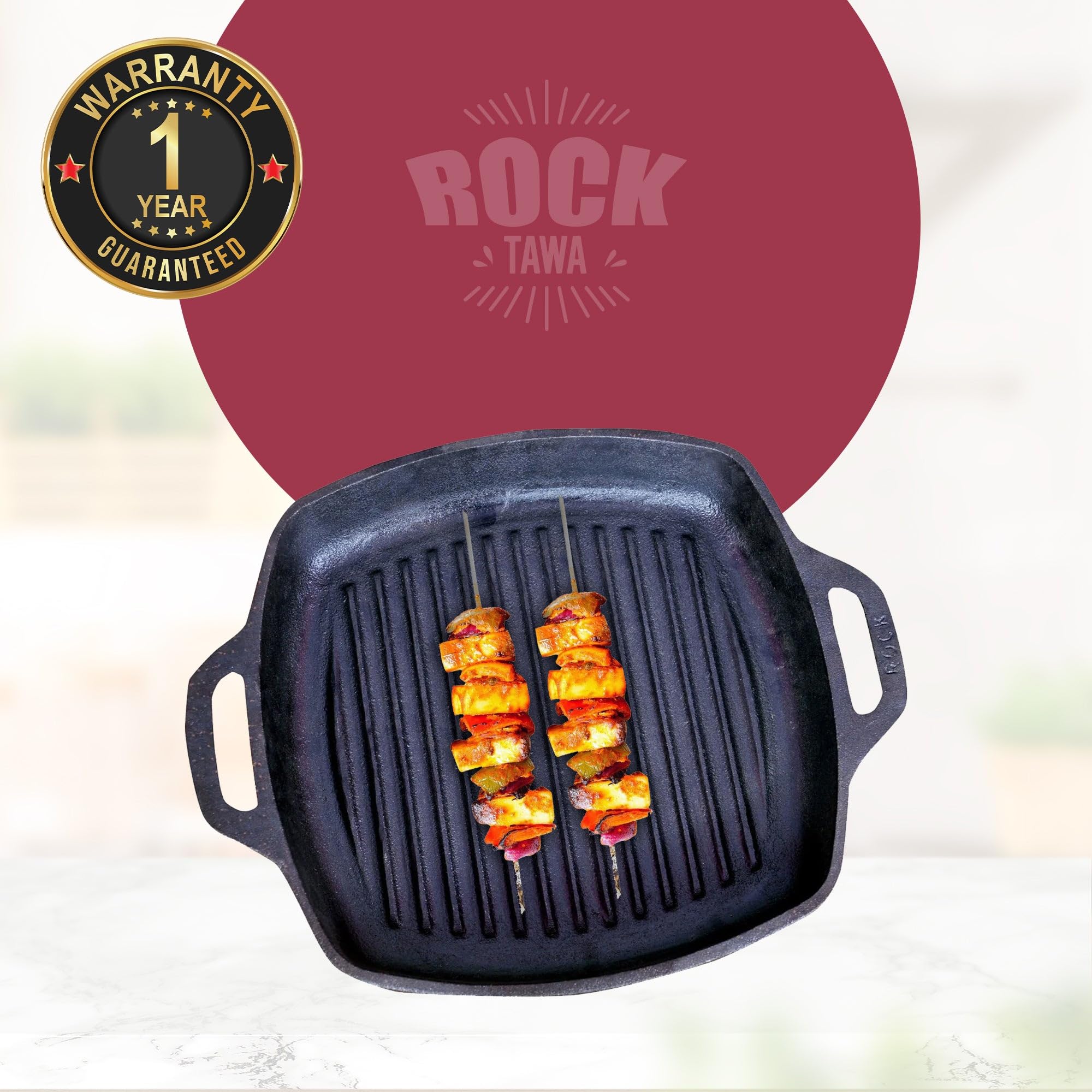 Rock Tawa Induction Base Cast Iron Tawa, 10.5 Inches, Black - Image 5 thumbnail