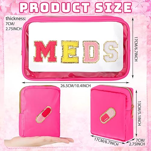 Miniatura 3 de Hillban 2 bolsas de regalo para medicina de Navidad, de chenilla, de nailon transparente, portátil, para viajes, PVC, transparente, mini bolsa de