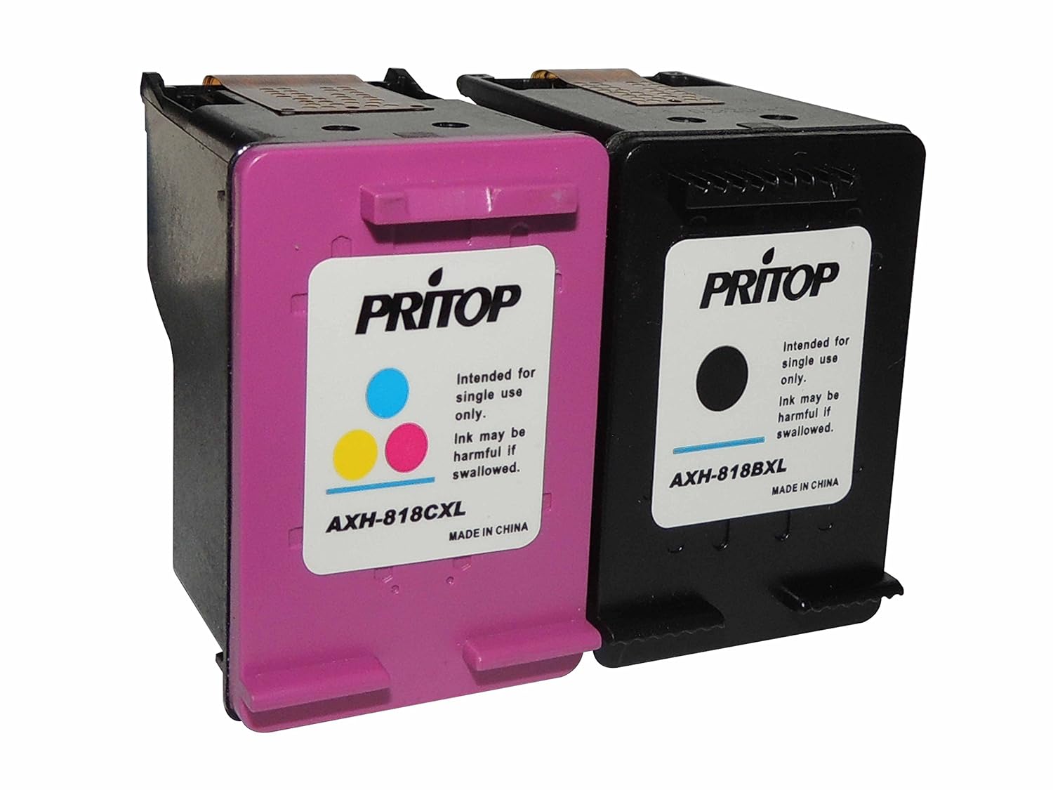 pritop 818 XL Inkjet Cartridge 1 Black & 1 Color for HP Deskjet D1668