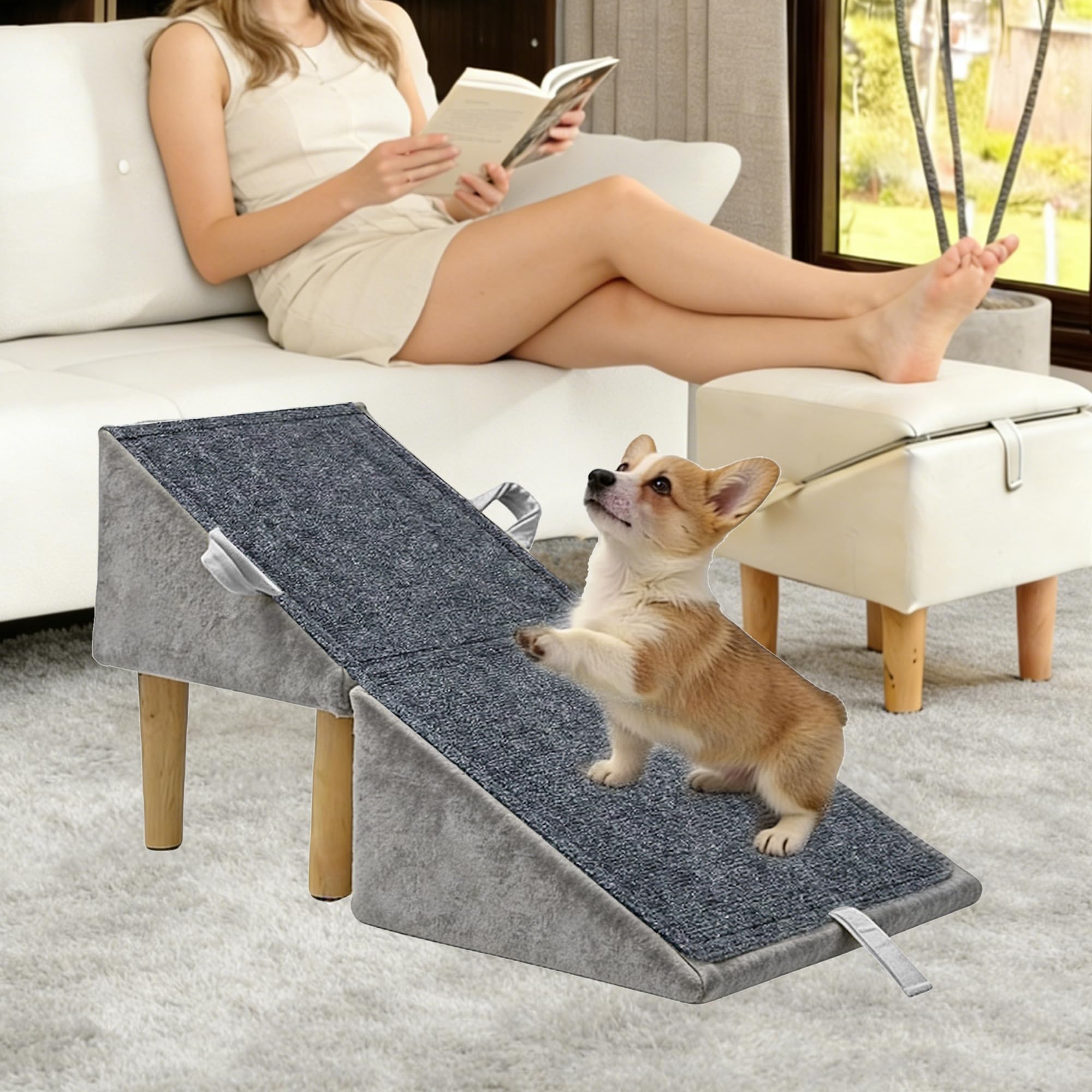 Photo 1 of BWCXR 2-in-1 Foldable Ottoman Dog Ramp