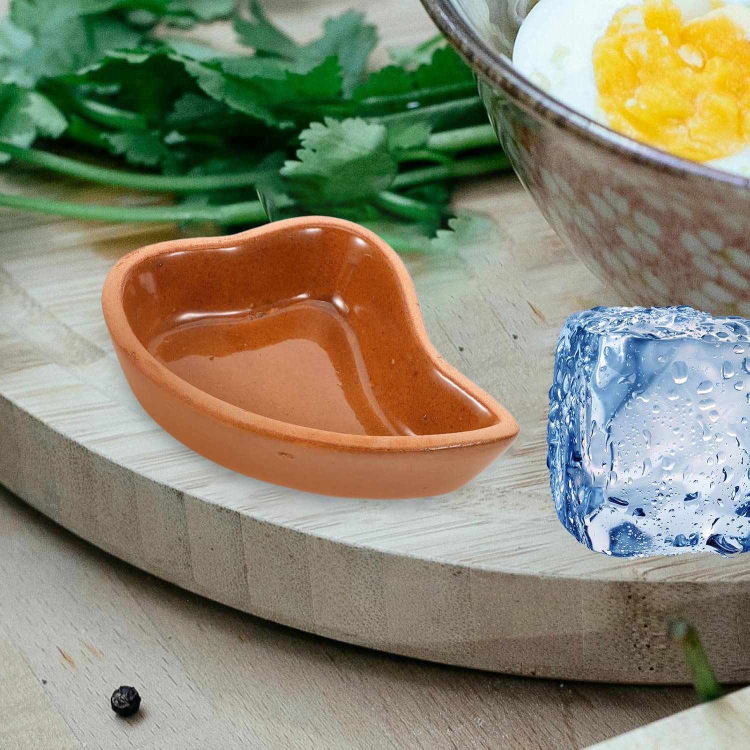 Cabilock Ceramic Ramekin for Pudding Creme Brulee Lava Cakes Heart Shaped Custard Cup Souffle Dish Porcelain Dipping Sauce Bowl