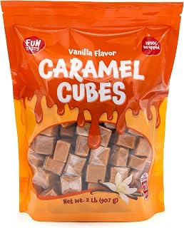 Caramel Cubes Candy - 2 Pound Bulk Pack (About 135 Count) - Classic Creamy Squares - Individually Wrapped