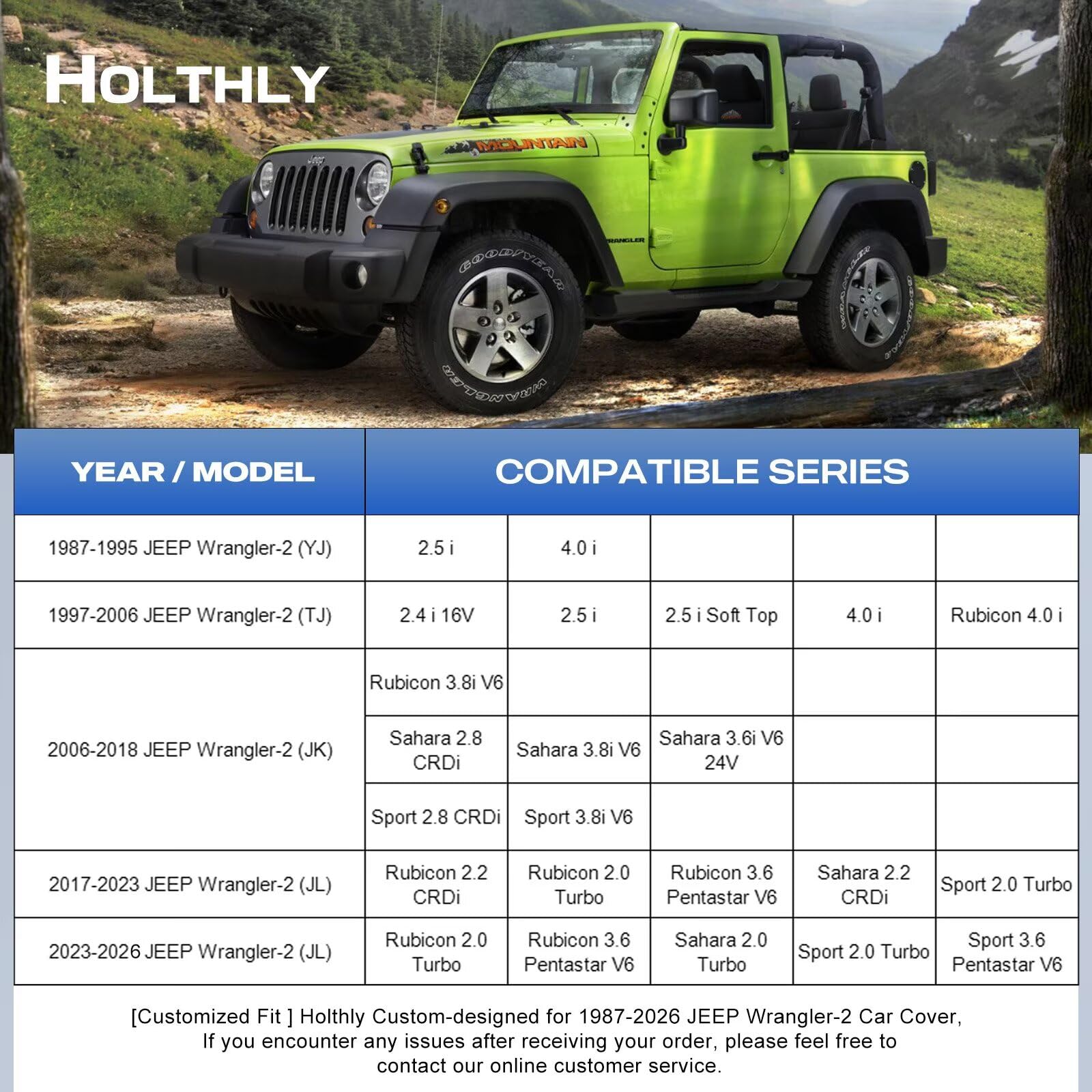 10-warstwowy pokrowiec samochodowy, dopasowany do Jeep Wrangler, 2-drzwiowy, 2dr, wodoodporny, na każdą pogodę, do samochodów, na zewnątrz, pełna osłona, ochrona przed słońcem, kurzem