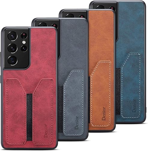 Miniatura 7 de Kowauri SM-S21 Ultra - Funda de piel sintética para Galaxy S21 Ultra con ranura para tarjeta de crédito, funda protectora ultra delgada para Samsung
