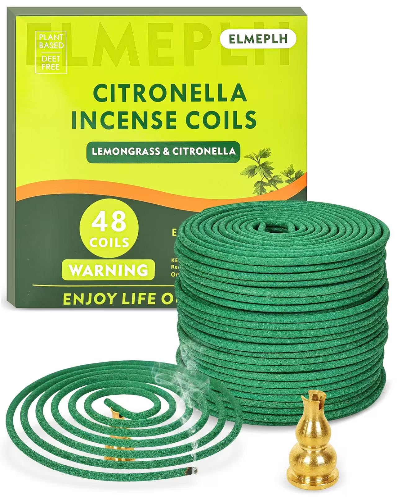 Citronella Incense Coils Outdoor - Each Burns for 5-7 Hours (Contains 48 coils & 2 Stands)