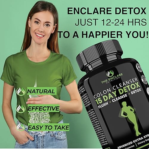 Miniatura 4 de Desintoxicación limpiador de colon Pastillas de dieta de limpieza de desintoxicación rápida de 15 días probióticos fibra laxantes naturales para