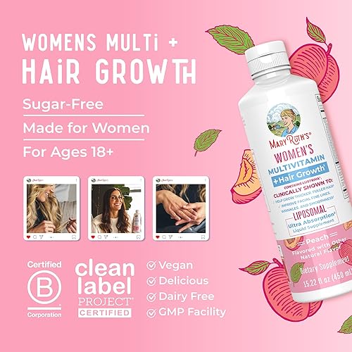 Miniatura 8 de Multivitamínico para mujer + liposomal para el crecimiento del cabello Lustriva  Biotina 10000mcg  Clínicamente probado para cabello más grueso,