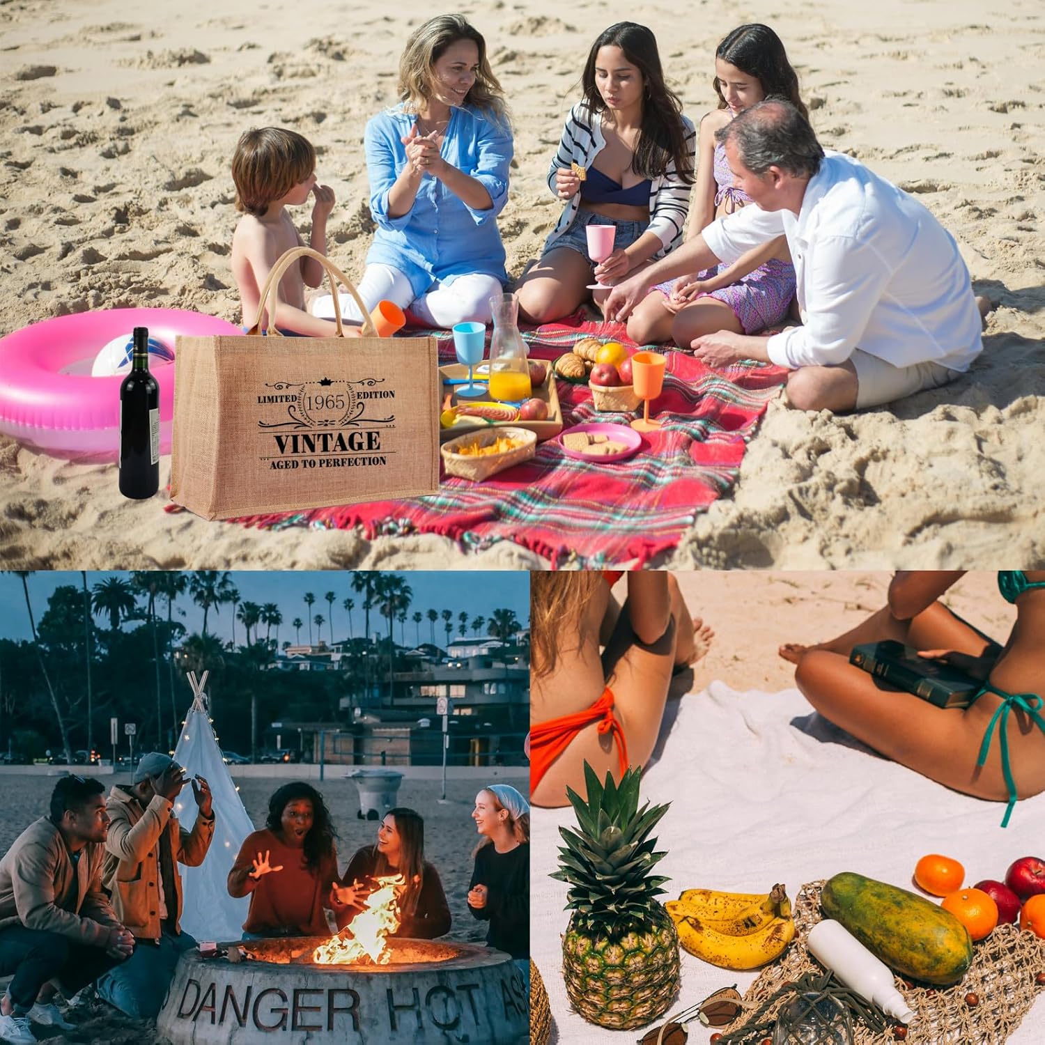 1935 1945 1955 1965 1975 1985 1995 Birthday Gifts for Women, Jute Tote Bags for Teacher, Women, Mom - Image 5