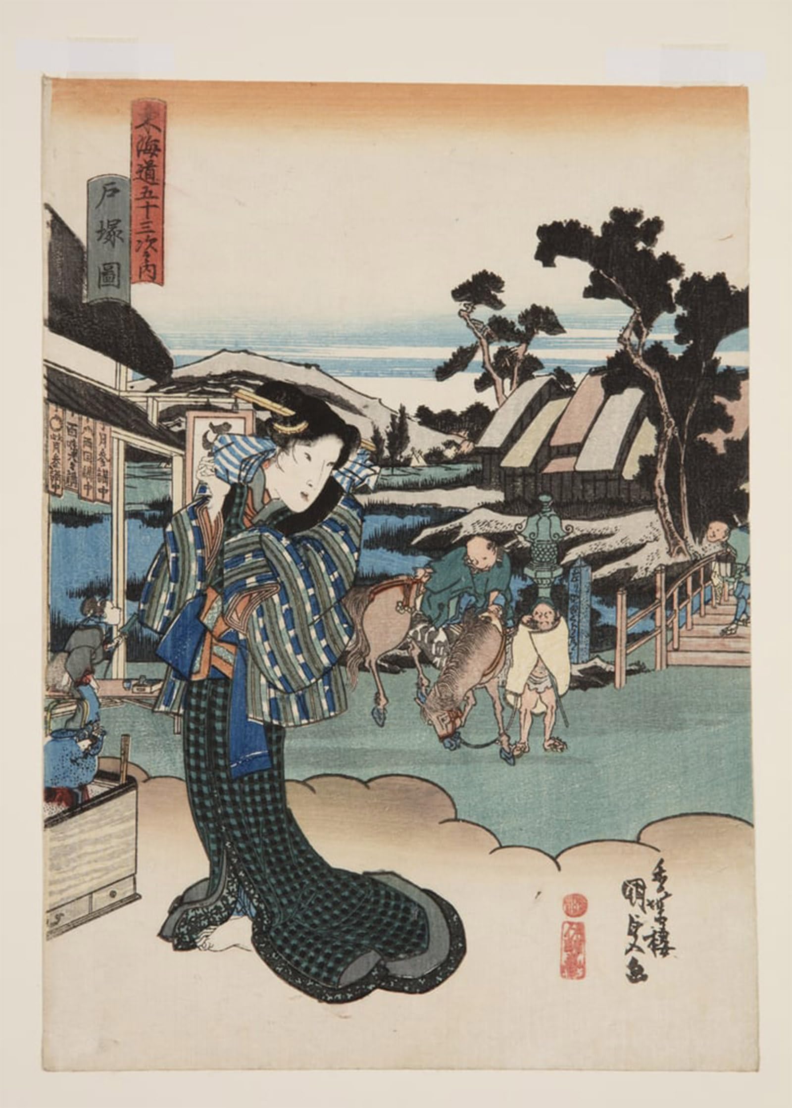 RZHRHJES Vintage Picture Wall Picture Painting Print Poster View of Totsuka by Utagawa Kunisada Abstract Wall Art Painting for Home Decor 60x90cm