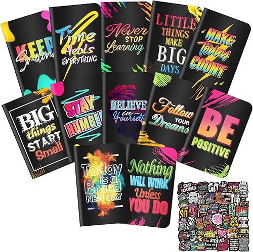 Miniatura 1 de rnairni 12 blocs de notas inspiradores, bloc de notas de lista de tareas, mini diario motivacional a granel cuaderno de bolsillo pequeño con 50