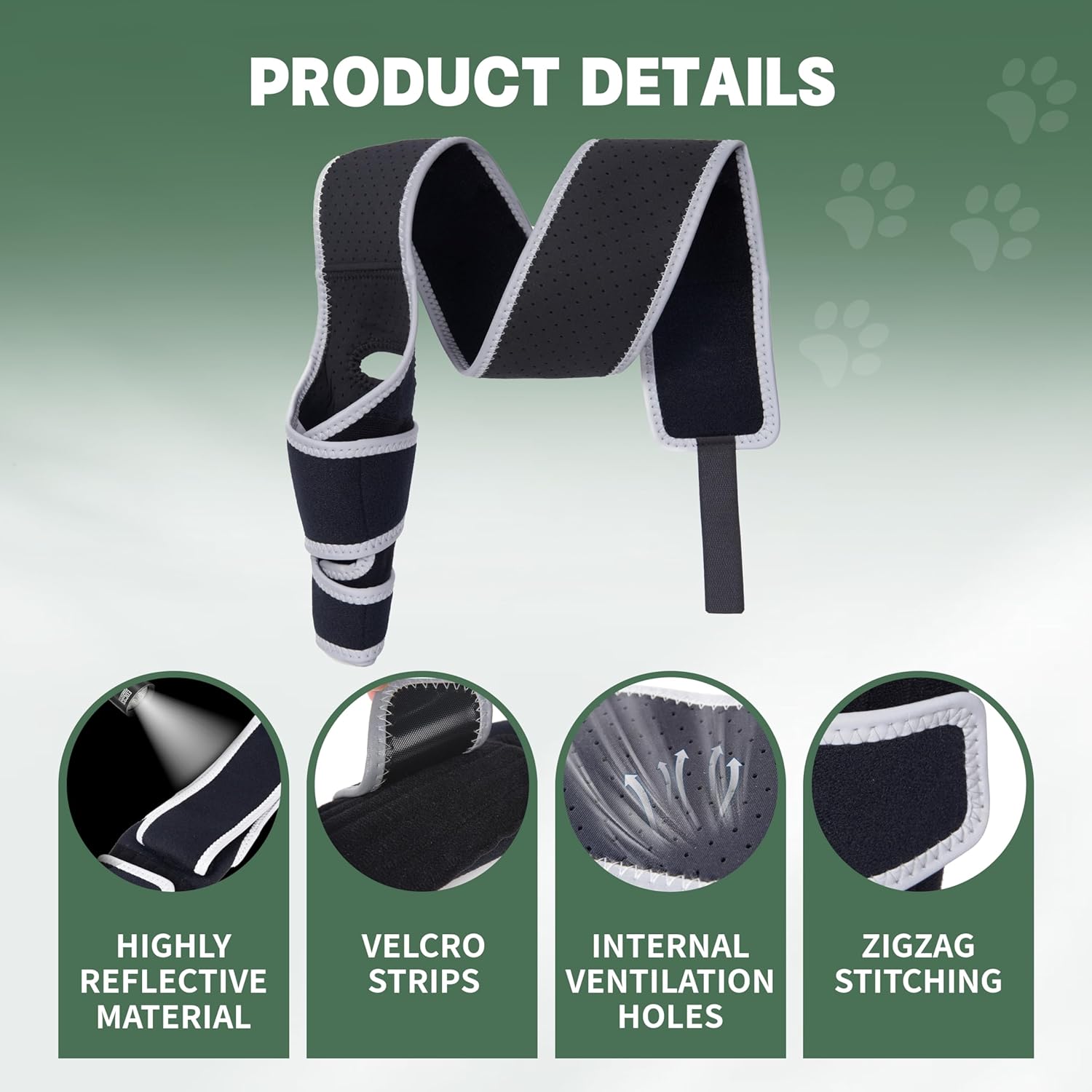 Adjustable Dog Hind Leg Brace for Small to Large Dog,Dog Knee Brace for Torn Acl Hind Leg with Metal Stabilizer- Keeps The Joint Warm and Stable,4 Size,L.