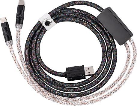 EPOMAKER 2-in-1 USB-C Dual 8K Gaming Keyboard Cable Black, Mix PRO