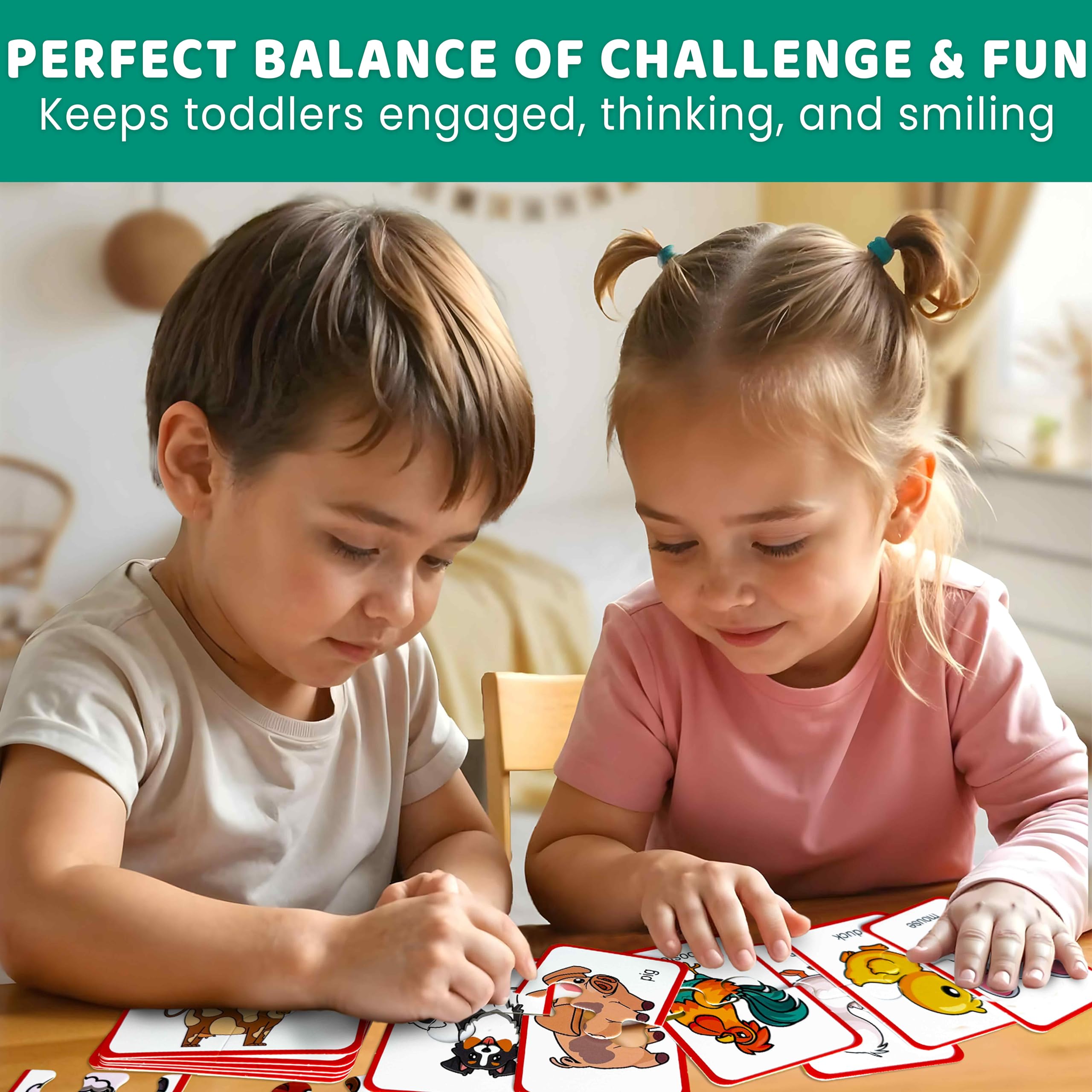 QUOKKA Toddler Puzzles For 2 3 Year Olds, 100% Self-Correcting 16 Matching works Games For Kids of Farm Animals - Image 4
