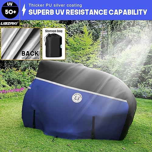 Miniatura 26 de Cubierta 420D para cortacésped de giro cero, tela impermeable de grado marino 420D, ajuste universal para John Deer, Cub Cadet Zero Turn Up hasta 60