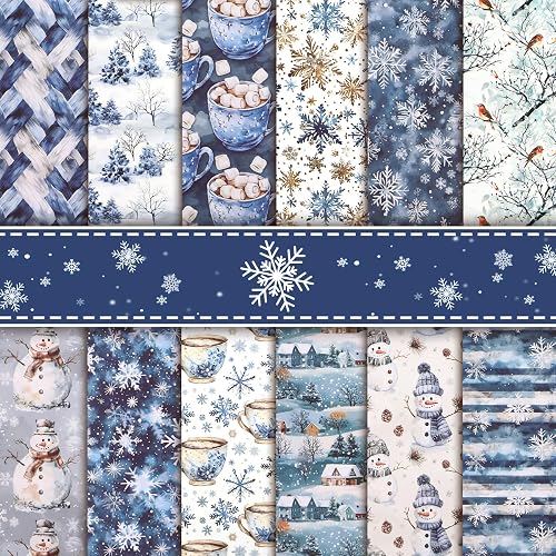 Konsait 24 Sheets Winter Scrapbook Paper 6x6, Single Sided Origami