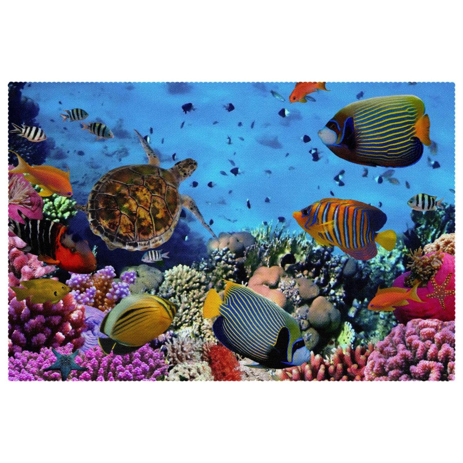 Set de table tortue de mer x6 | Napperons de table antidérapants 30x45 cm