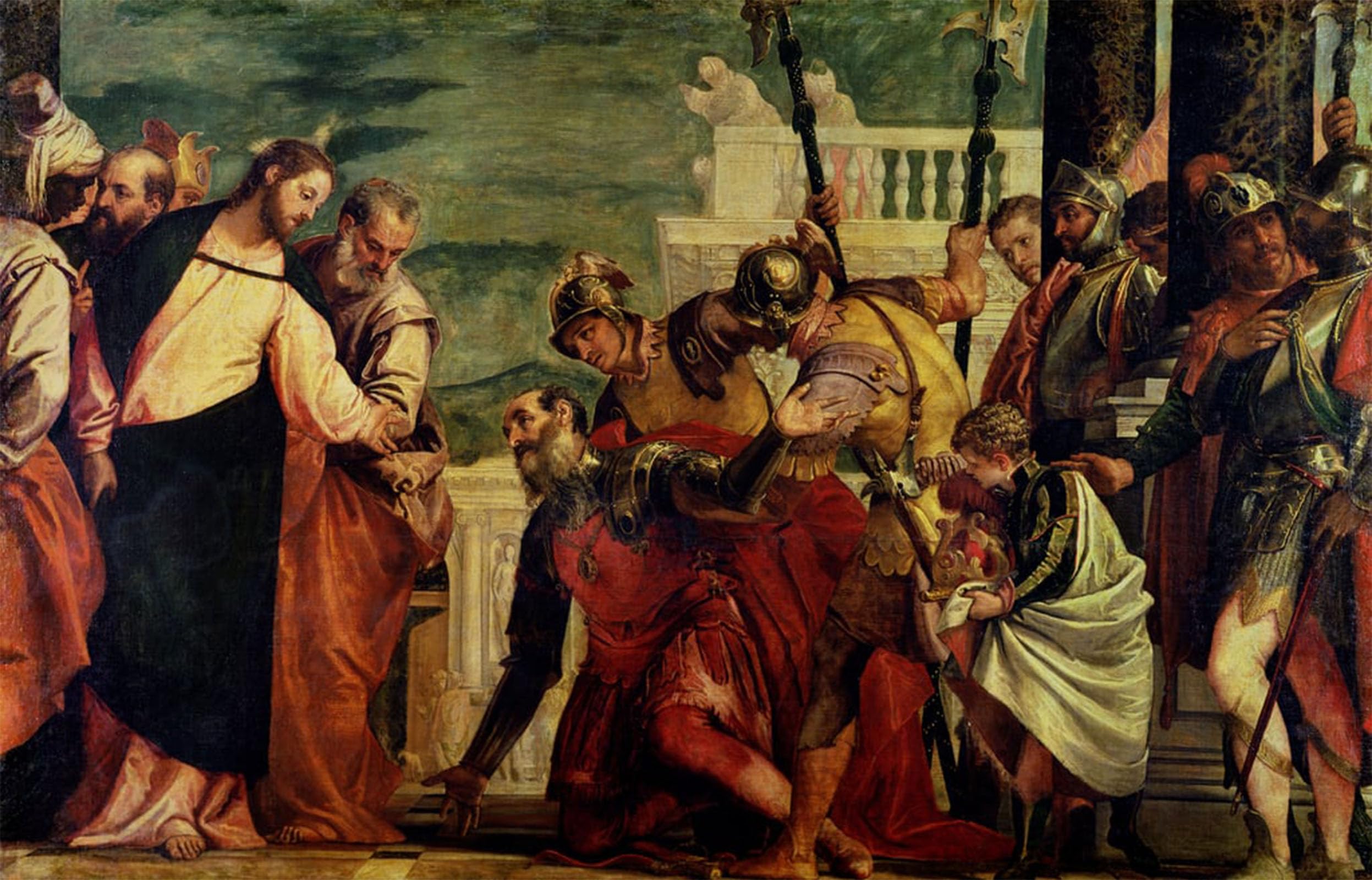 Tableau Jésus et le Centurion de Paolo Veronese - Impression sur Toile 60x90cm pour Salon