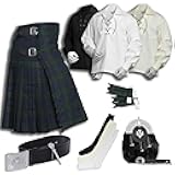 Tartan Men's Kilt Set - 08 Pieces Kilt Accessories for Men, Scottish Wedding Outfit
