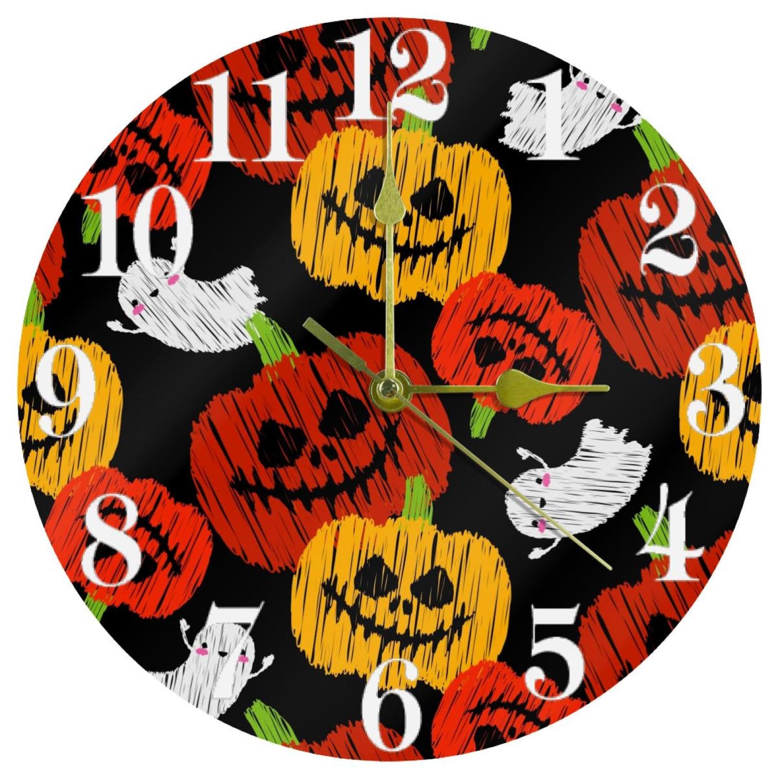 Horloge citrouilles et fantômes pour décorer la cuisine et le salon en automne