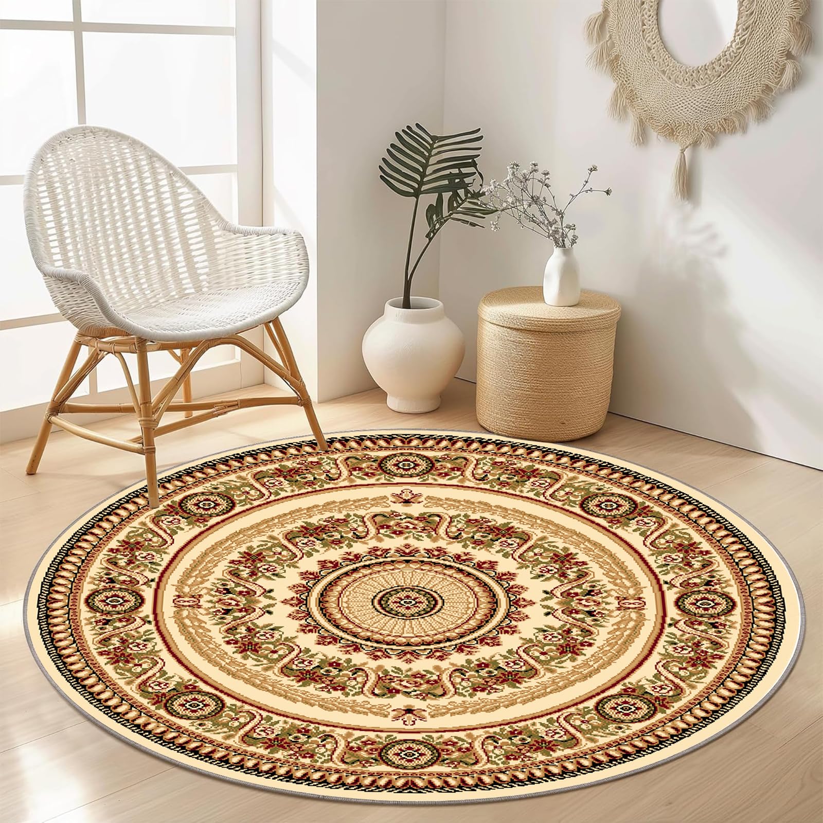 Amazon.com: Round Rug 7 x 7ft, Washable Nursery Round Rug, Low