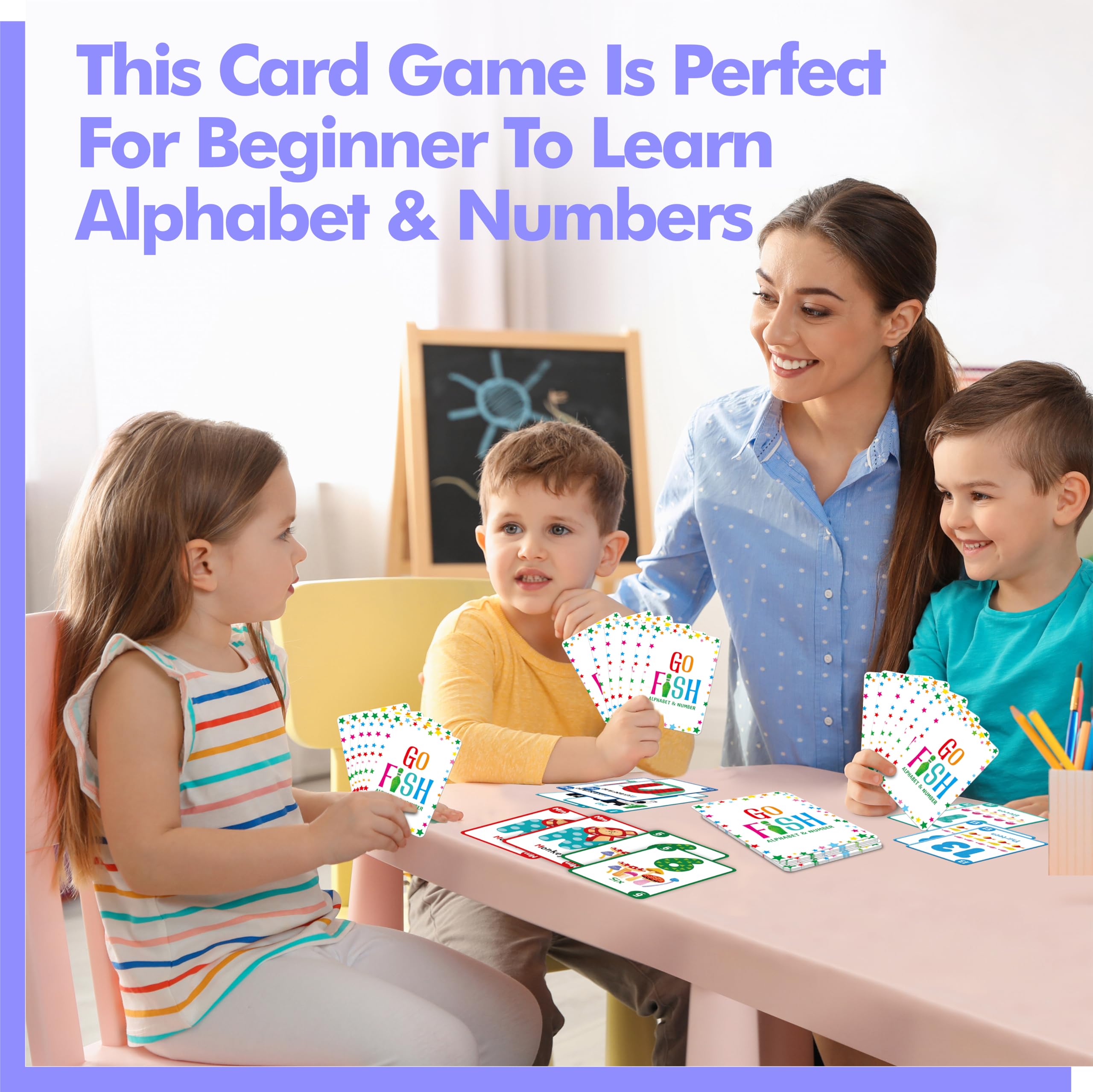 Coogam Gioco di abbinamento delle lettere, schede flash di lettura e ortografia dell'alfabeto, puzzle matematico delle parole di apprendimento Montessori per bambini di 3, 4 e 5 anni