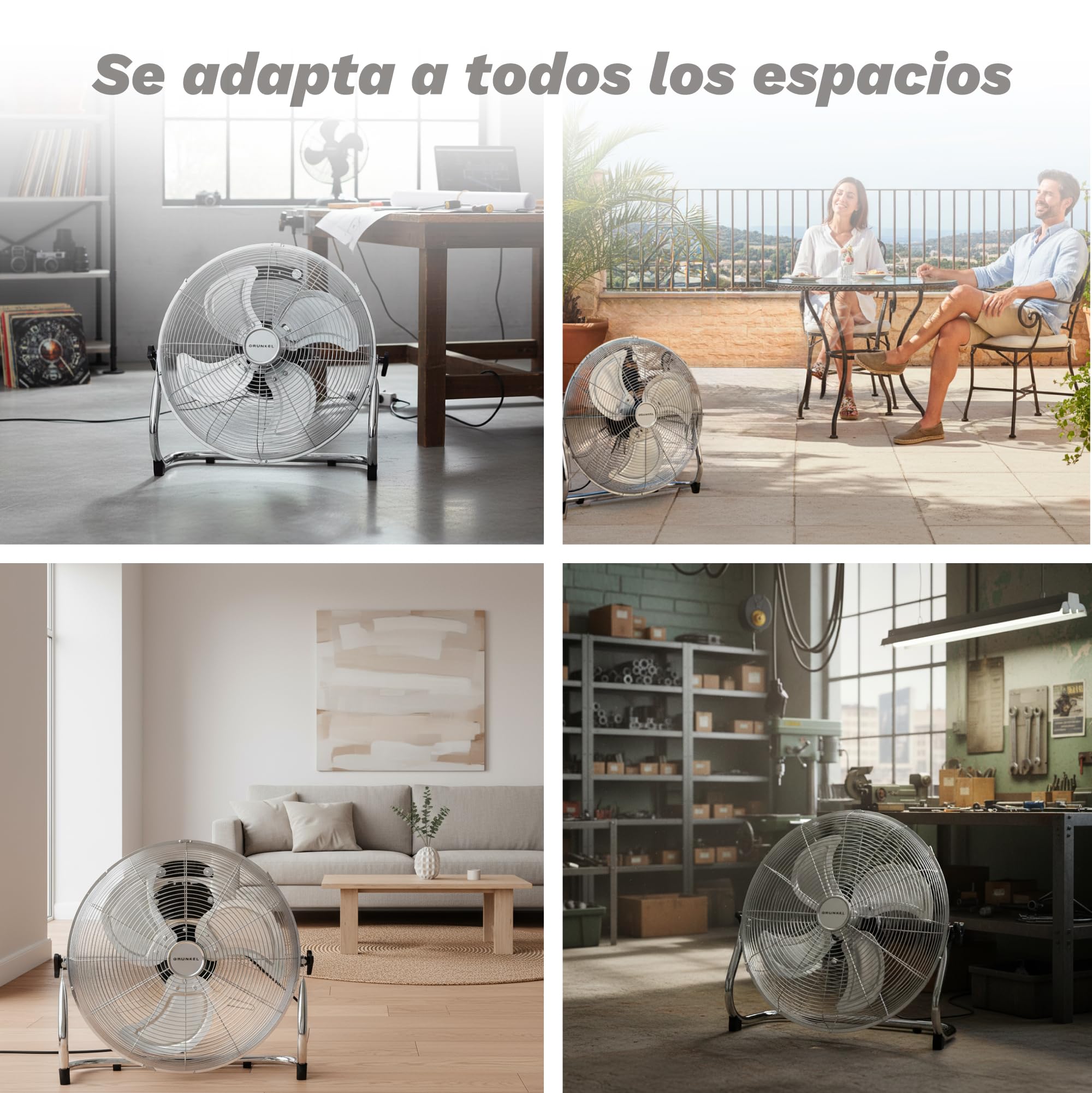 Grunkel MET-H16 Ventilateur de sol industriel 40 cm Puissance 90 W