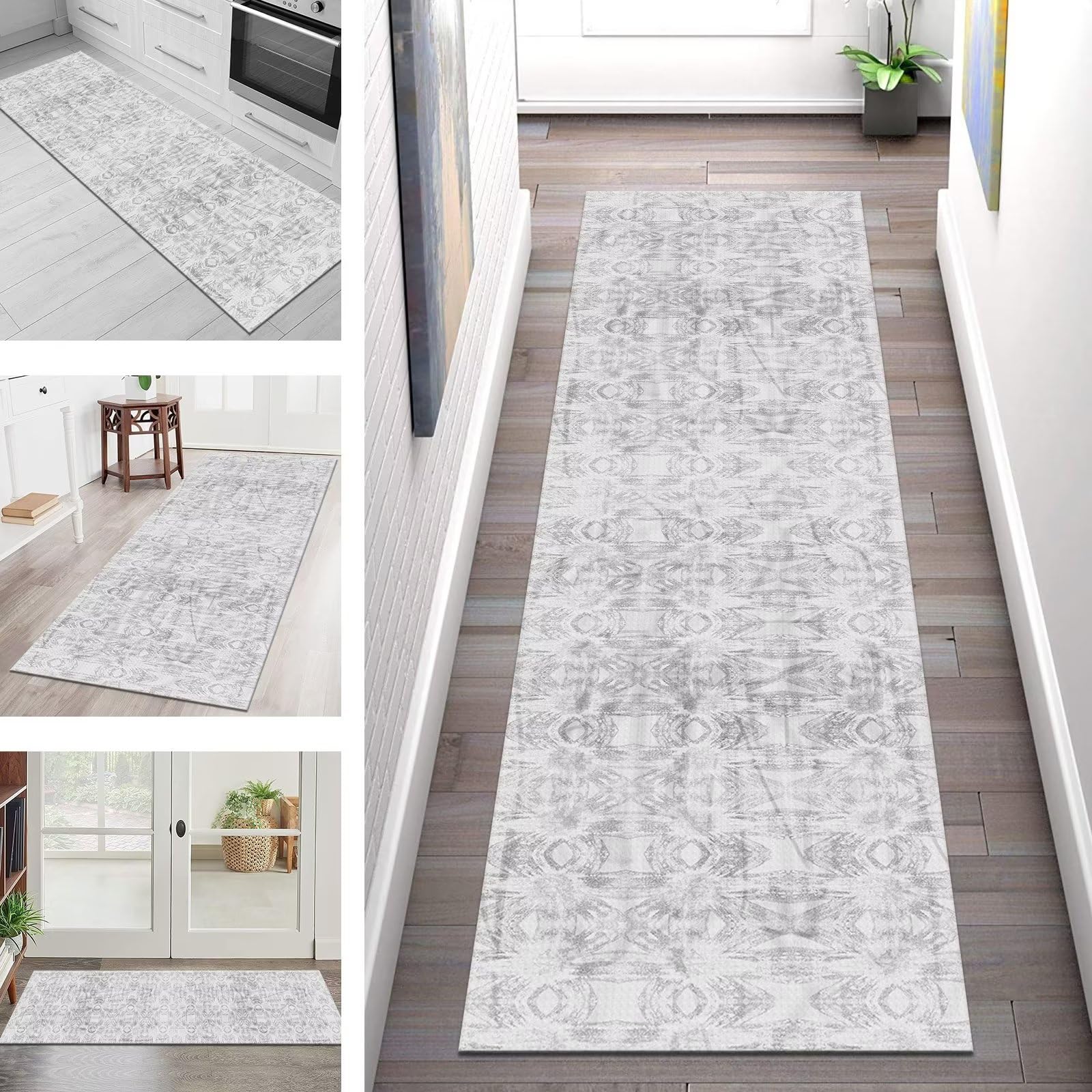 Tapis de couloir antidérapant gris pour sécuriser les sols glissants