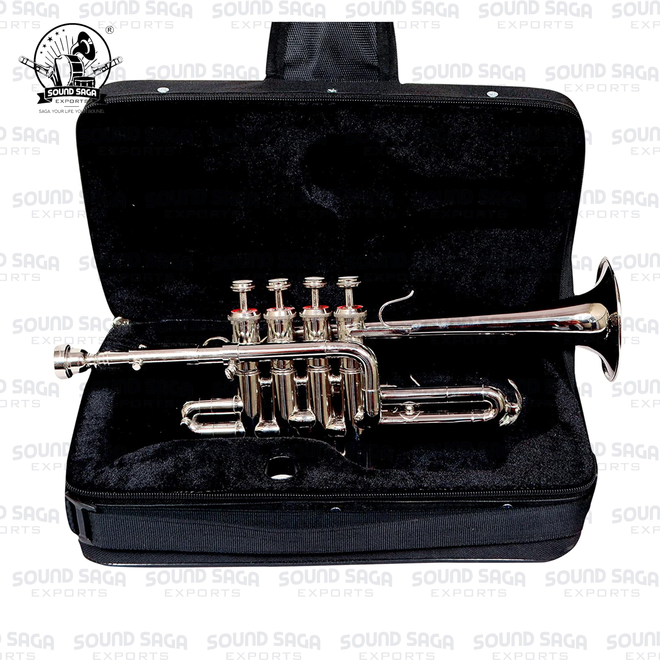 Piccolo Trumpet BB Pitch Premium Qualität inklusive Mundstück und Tragetasche (NICKEL)
