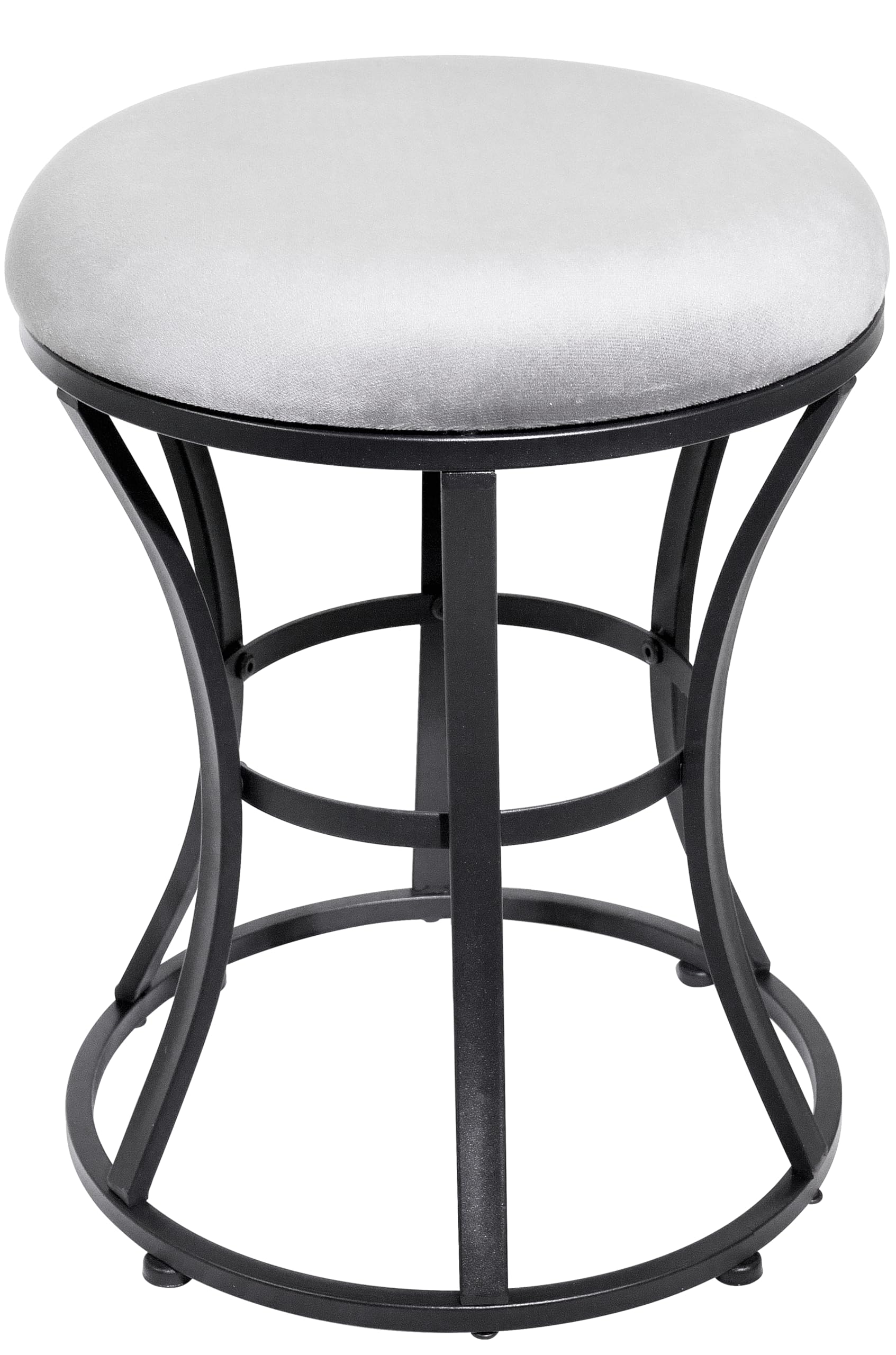 Photo 1 of (assembly required missing bolts )Ellensamqi Vanity Stool Chair, Grey Stools for Makeup Room, Round Ottoman Foot Stool, Velvet Footrest Vanity Chair for Bathroom, Bedroom, Living Room Furniture, Entryway, Offices