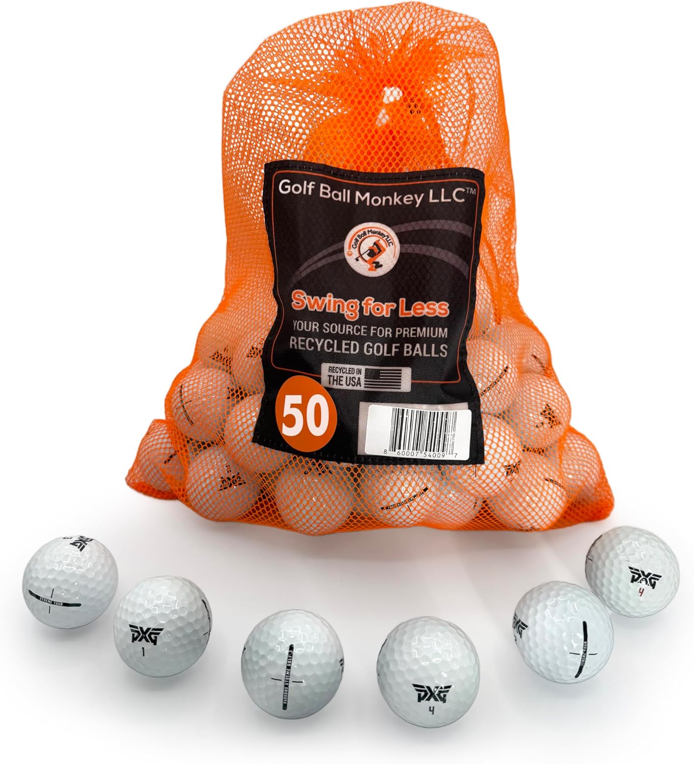 Golf Ball Monkey PXG Xtreme Golf Ball Mix - Budget Friendly Recycled and Used Bulk Golf Balls w/MeshBag (5A/Mint Condition, 24)