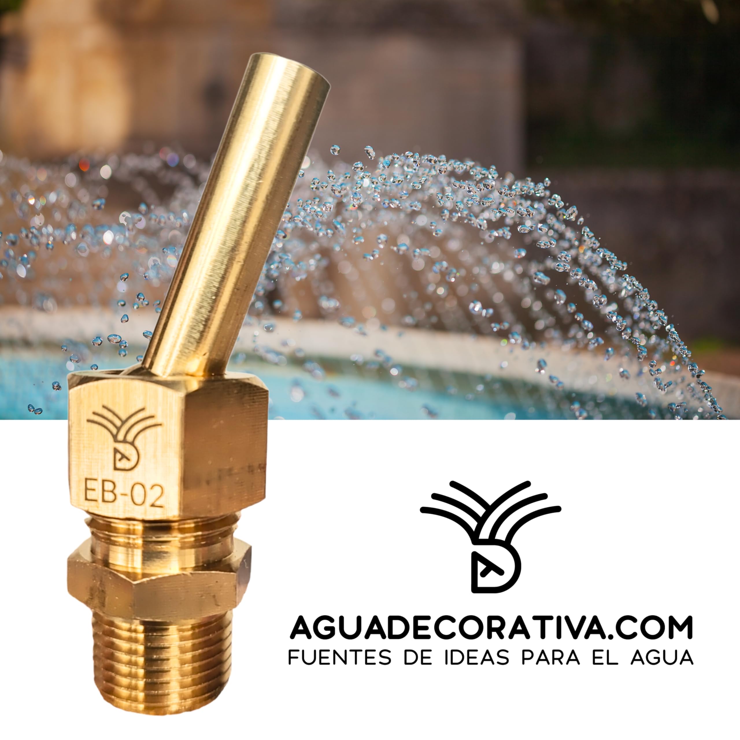Ugello Decorativo per Fontana da Giardino in Ottone Massiccio - Getto di Lancia 3/8" - Design Elegante, Resistente alla Corrosione, Portata Ottimale, Perfetto per Esterni
