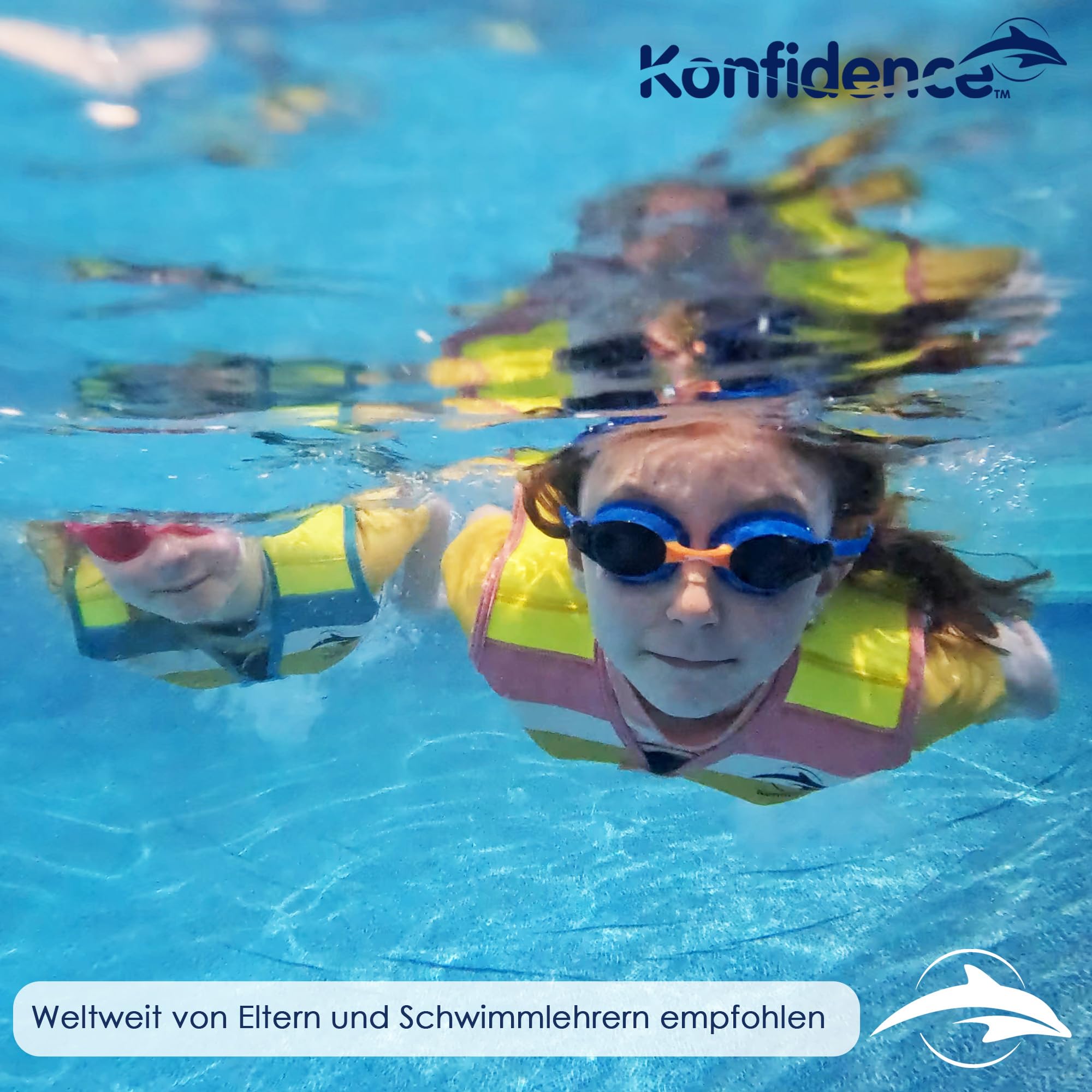 Konfidence Schwimmweste – Premium-Schwimmjacke mit abnehmbarem Sicherheitsgurt für Kinder | Einstellbarer Auftrieb | CE-konform | Von Schwimmschulen empfohlen