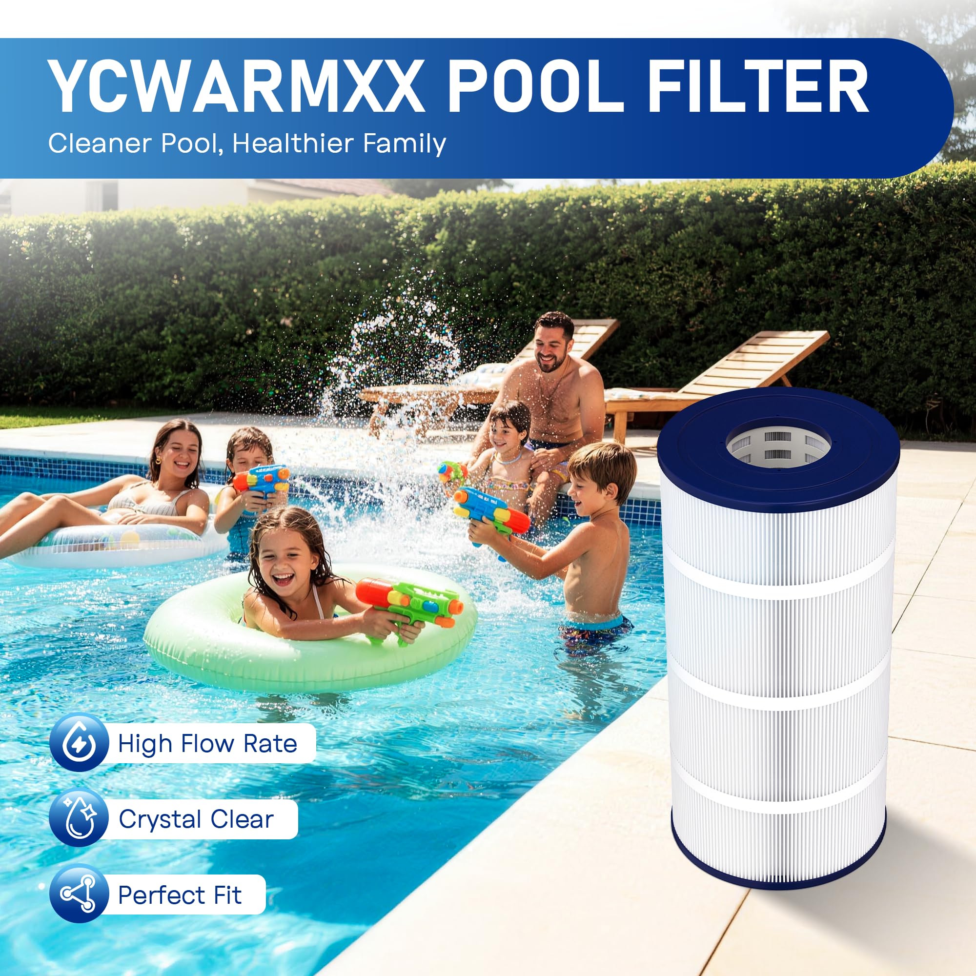 C900 Cartouche de filtre de piscine compatible avec Hay-Ward Star-Clear Plus C900 C751, remplacement pour CX900RE CX760RE PA90 PA76, 90 m²