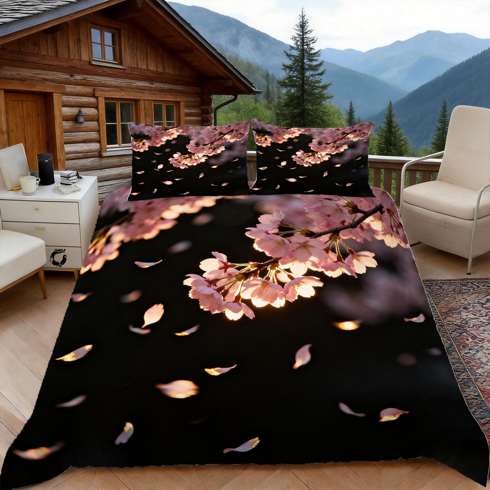 Housse de couette 220x240 fleur de cerisier pour des nuits douces