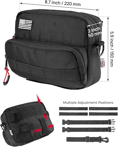 Miniatura 7 de KEMIMOTO Bolsa de motocicleta, bolsa de manubrio de motocicleta, bolsa de herramientas de bandera estadounidense, bolsa de horquilla universal,