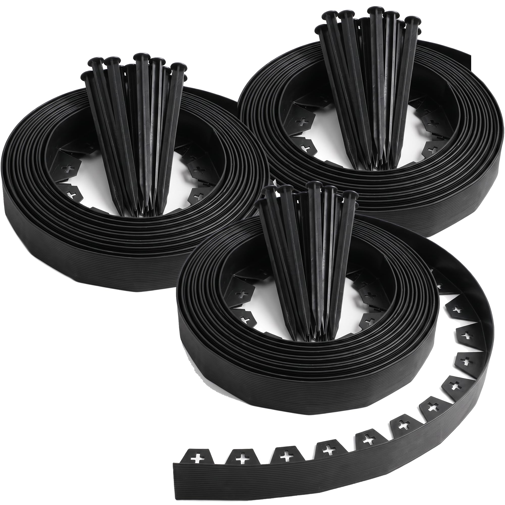 Bordure de Jardin Flexible en PVC 30 m Hauteur 40 mm Noir