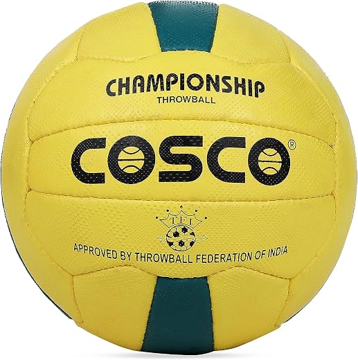 Cosco 17007 Rubber Throw Ball, Size 5 (Yellow & Green)