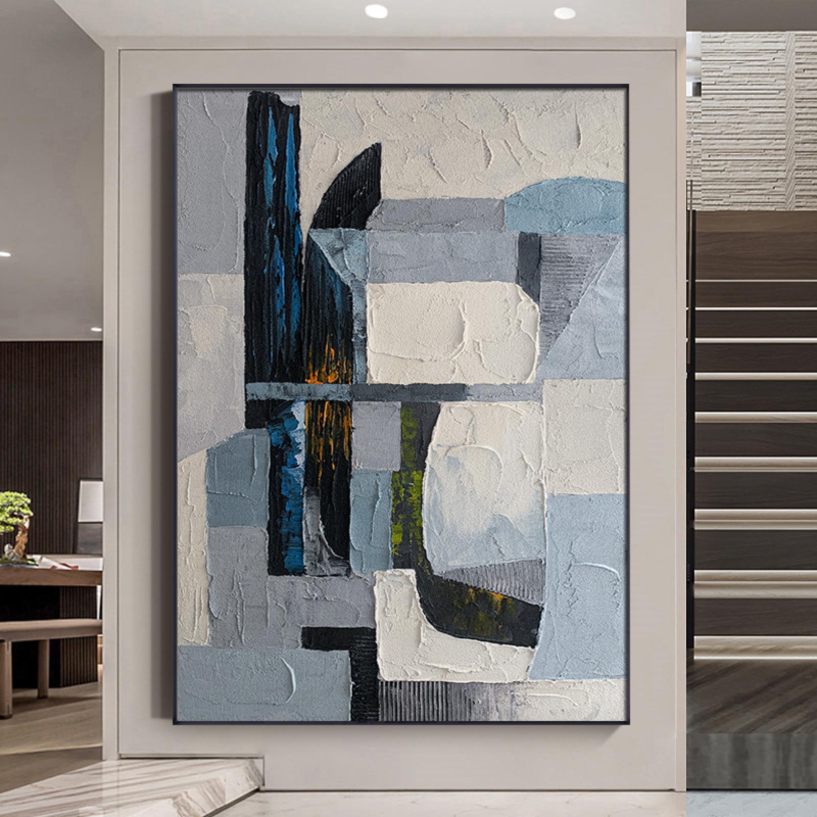 Peinture à l'huile abstraite peinte à la main, toile de luxe moderne