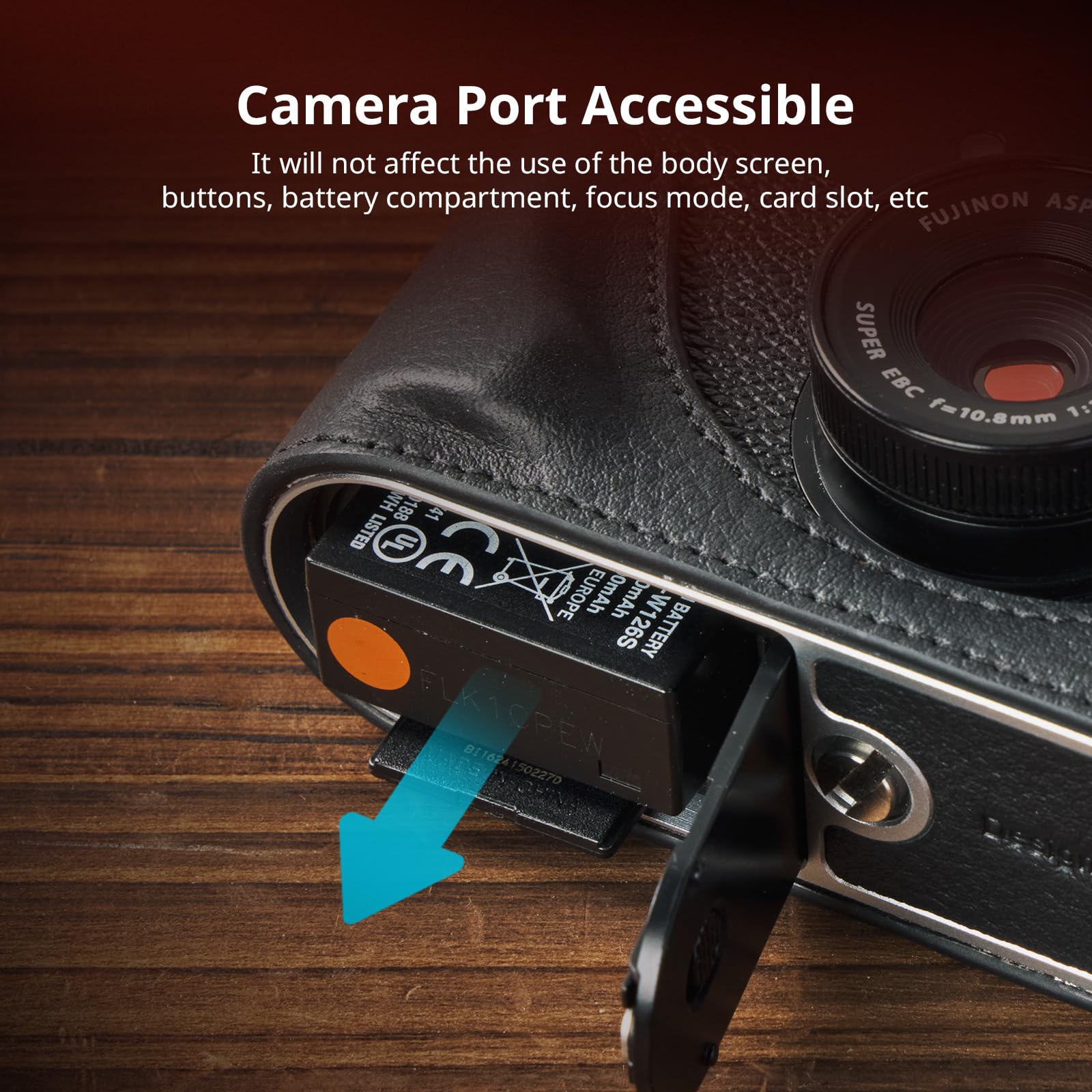 SMALLRIG Kit Retro para FUJIFILM X Half - Funda de Cuero Completa con Estuche Semi-Cuero, Bolsillo y Correa Tejida (Negro) - 5219